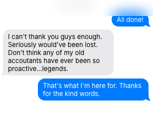 Client message screenshot