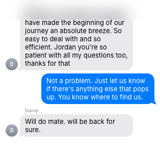 Client message screenshot