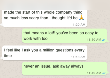 Client message screenshot