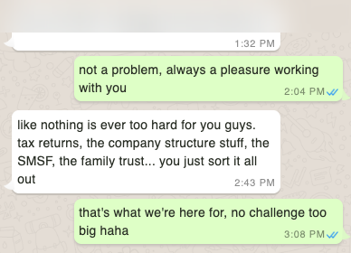Client message screenshot